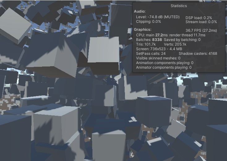 Utilizando ECS para mover las cajas.